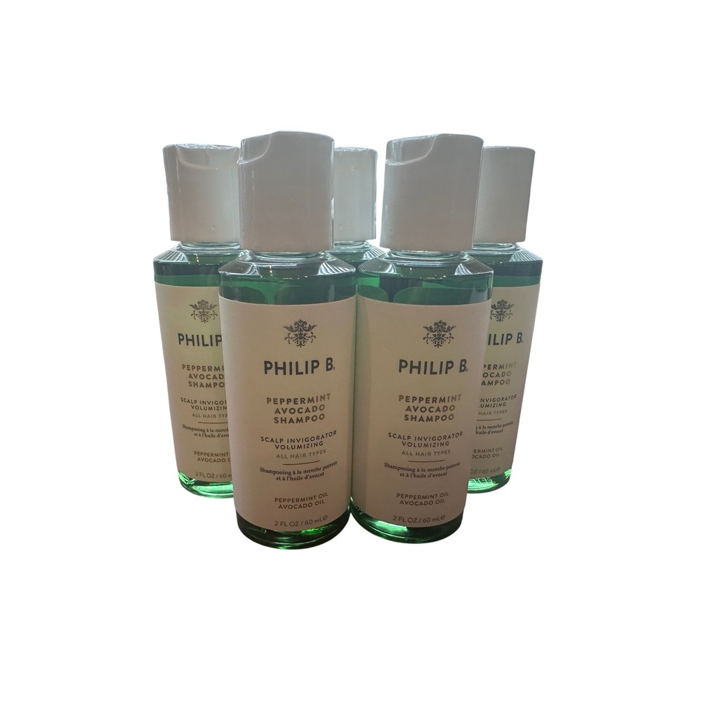 SET OF 5 Philip B Peppermint Avocado‎ Shampoo Scalp Volumizing 2oz x 5= 10oz